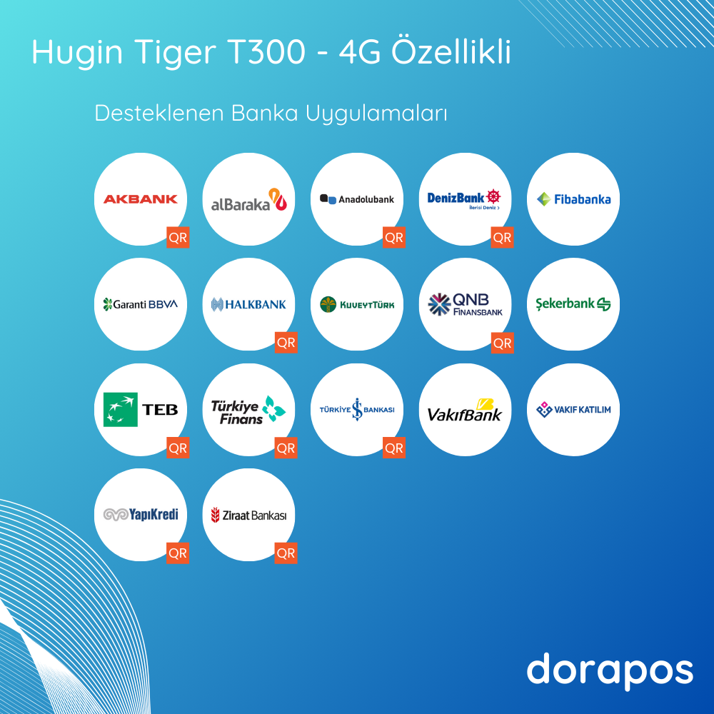 Hugin Tiger T300 4G desteklenen bankalar listesi